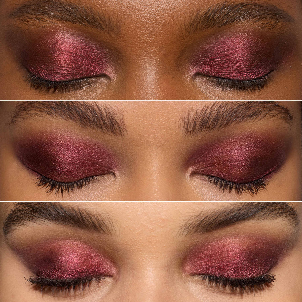 L'Oreal Paris Le Shadow Stick swatched on arm, shows true Starry Bordeaux payoff