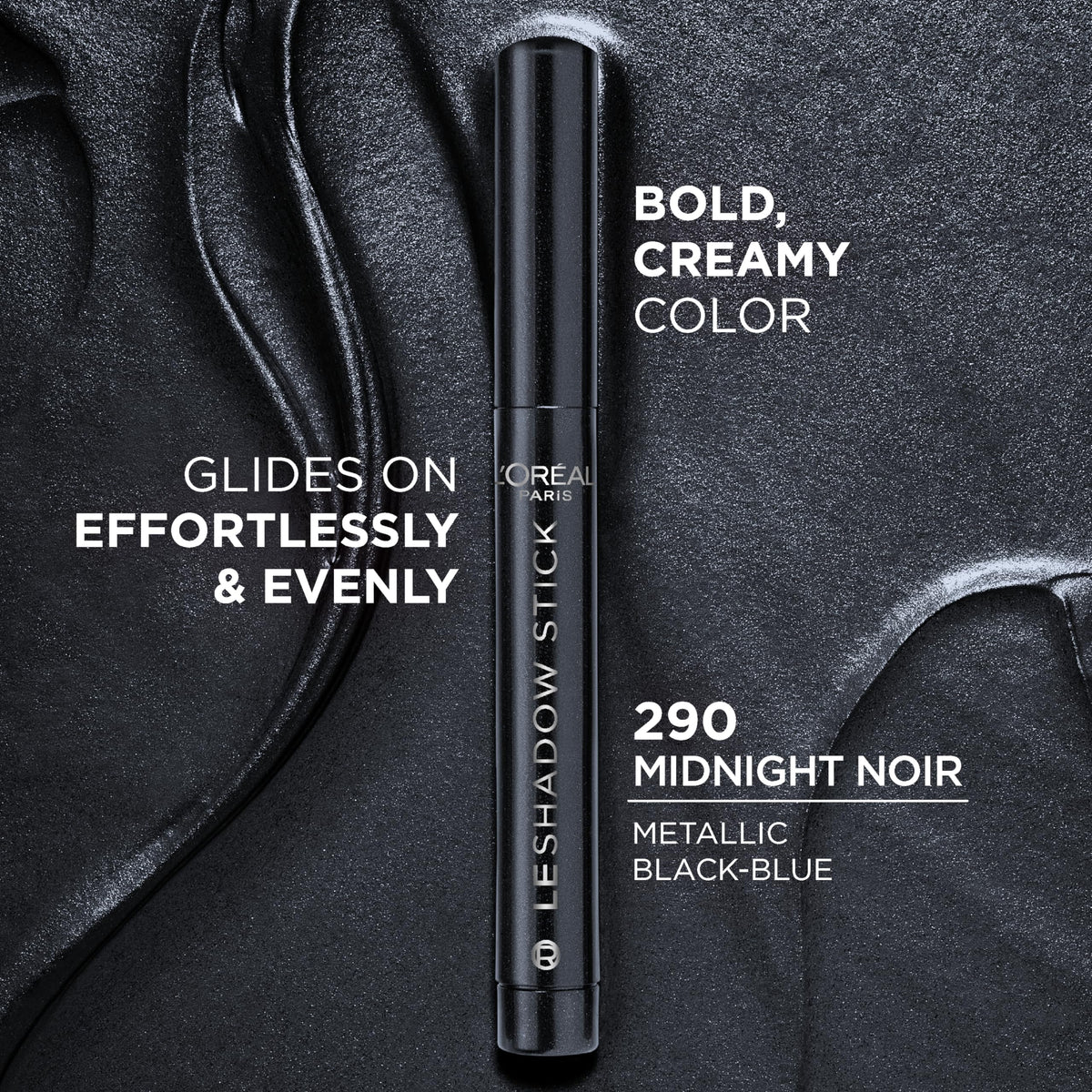 L'Oreal Paris Le Shadow Stick tip close-up revealing creamy texture for easy blending