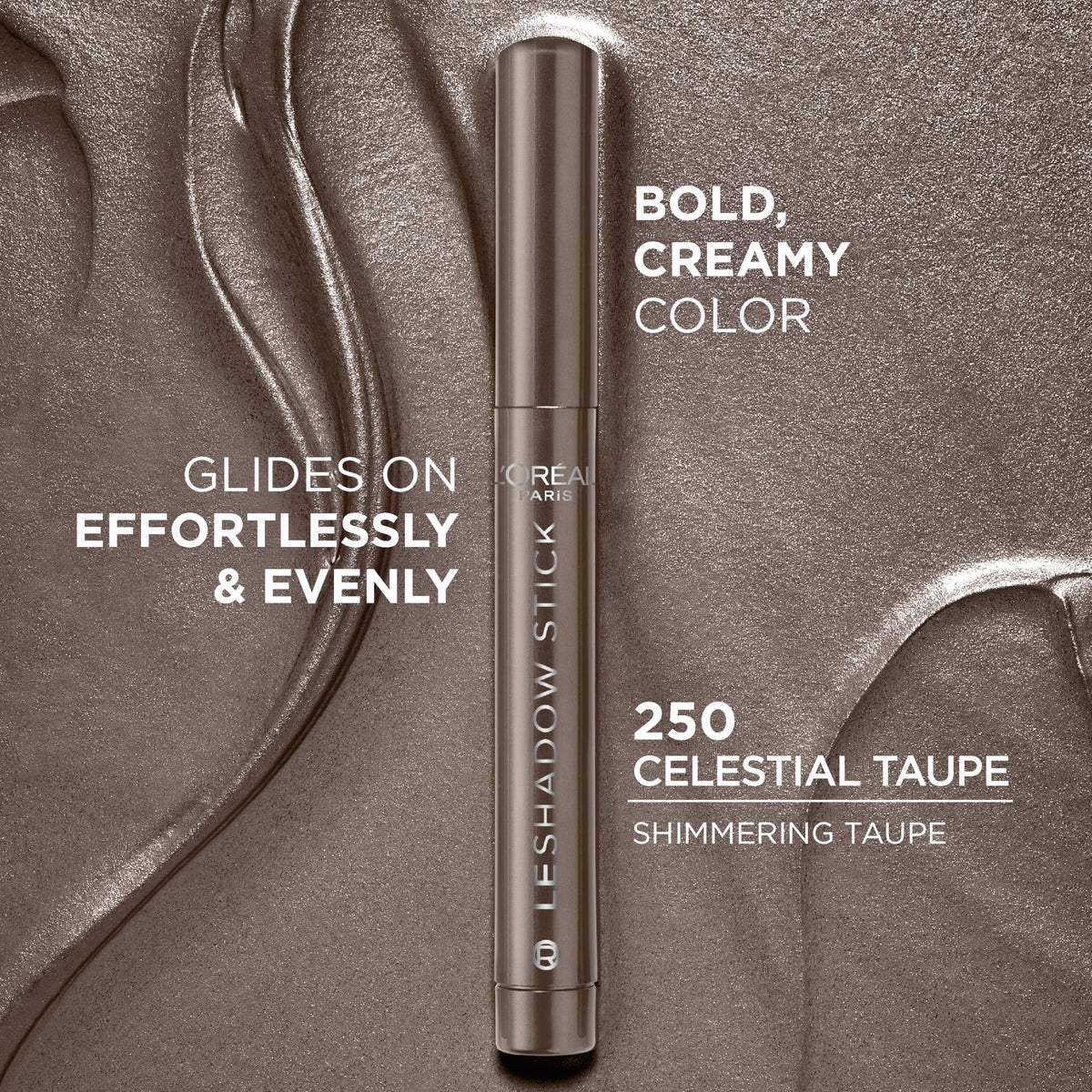 L'Oreal Paris close-up of stick tip revealing creamy texture for easy blending