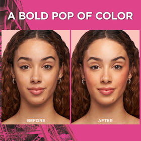 L'Oreal Paris brush picking up Legendary Berry 15 for buildable cheek application benefit