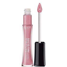 L'Oreal Paris lifestyle shot of model wearing Pink Opal gloss for hydrated, luminous lips