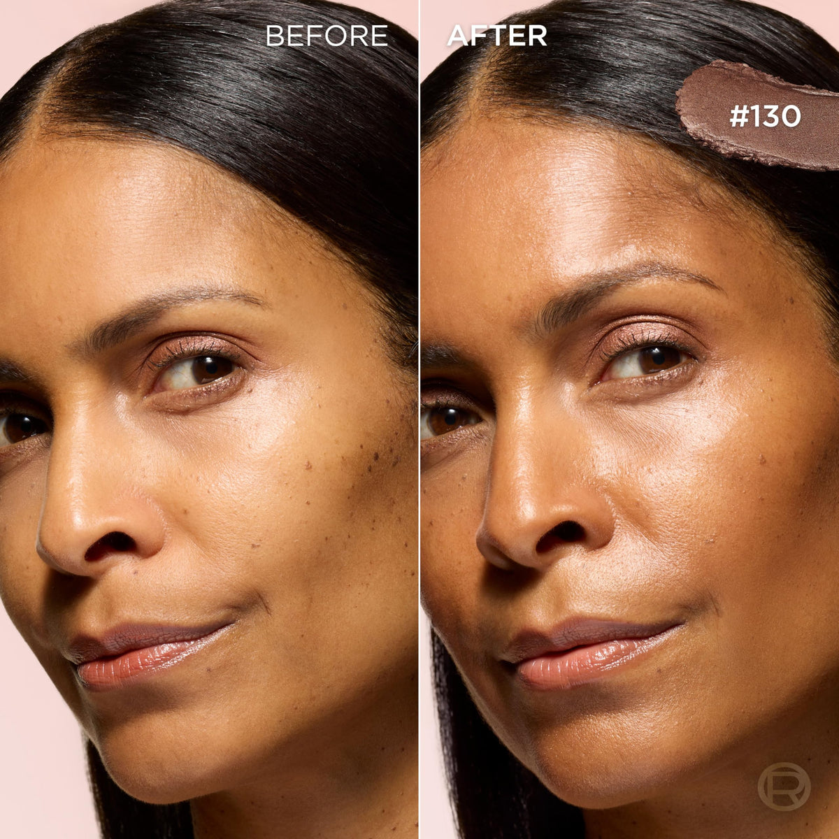 L'Oreal Paris bronzer stick held in hand to show travel-friendly size and convenience