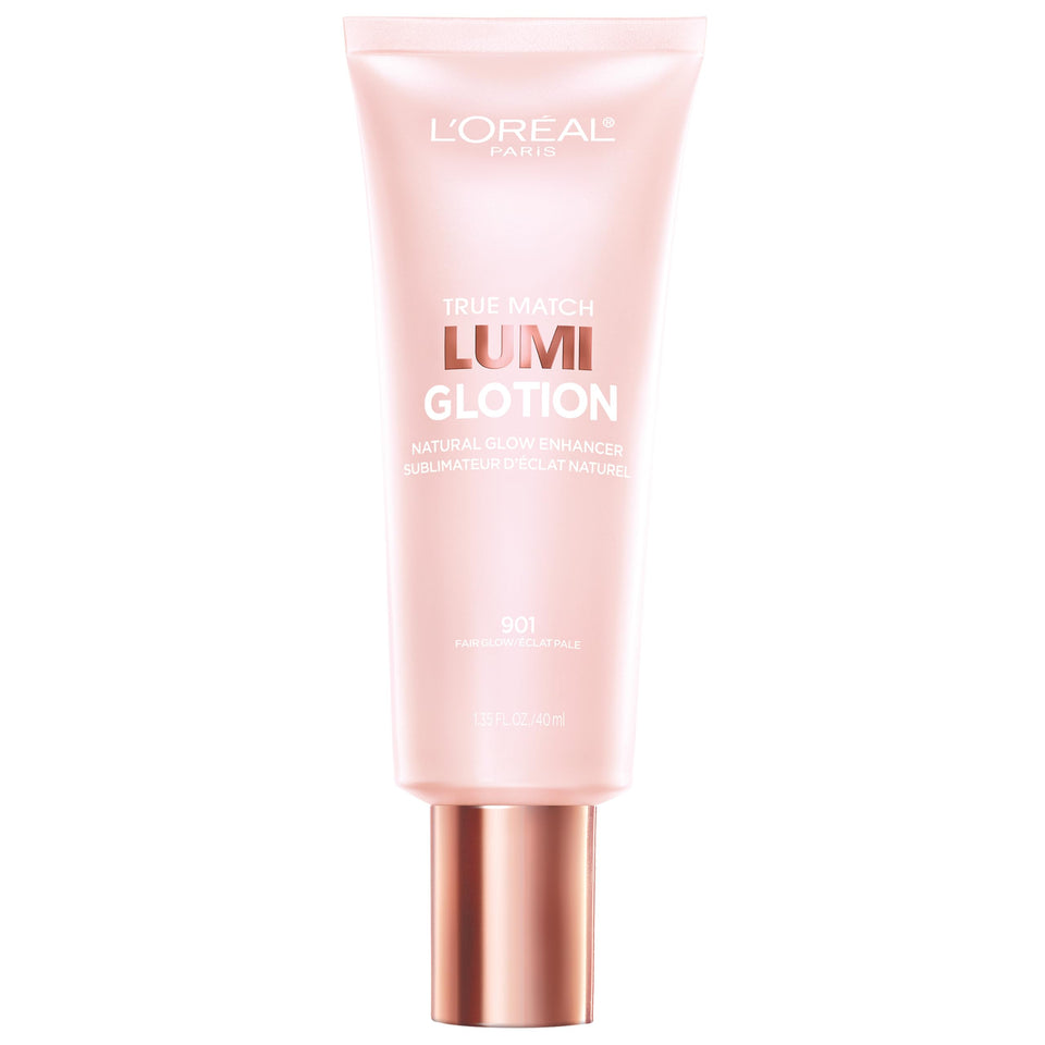 L'Oreal Paris bottle front view showing luminous packaging and glow