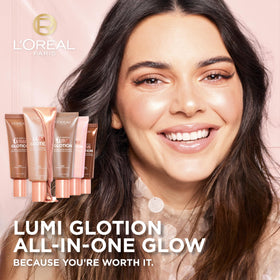 L'Oreal Paris Lumi Glotion open cap and dropper demonstrating precise application and control