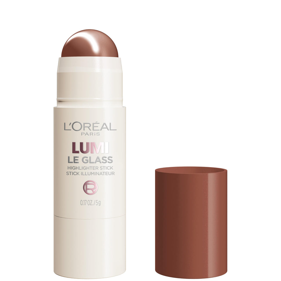 L'Oreal Paris front packaging showing sleek highlighter stick for easy travel