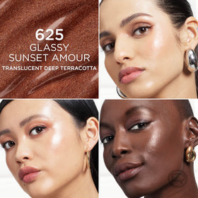 L'Oreal Paris swatch on skin illustrating Sunset Amour translucent glass shine