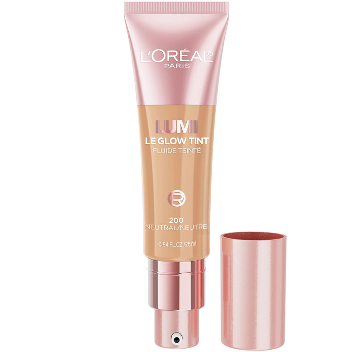L'Oreal Paris product front packaging showing compact glow tint benefits