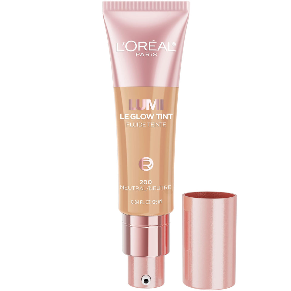 L'Oreal Paris product front packaging showing compact glow tint benefits