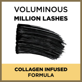 L'Oreal Paris mascara swatch showing smooth texture and buildable volume