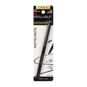 L'Oreal Paris pencil in makeup flatlay paired with mascara and brushes