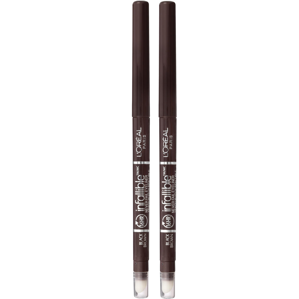L'Oreal Paris mechanical eyeliner front view showing sleek packaging and color