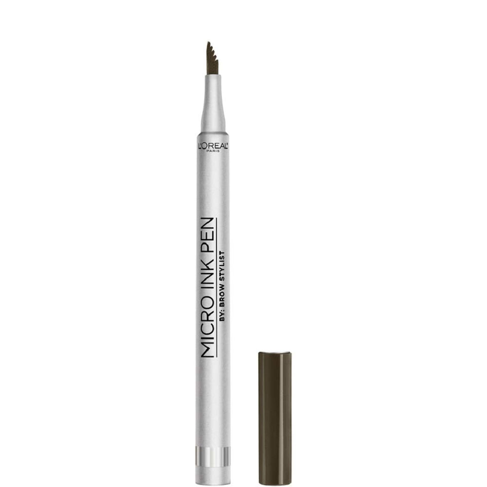 L'Oreal Paris micro ink pen front view showing slim barrel and branding for precise control