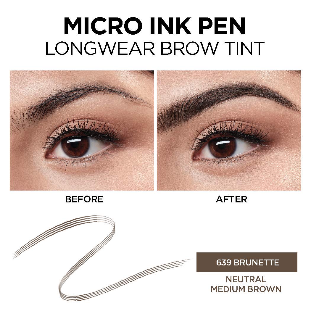 L'Oreal Paris pen held in hand showing compact travel-friendly size