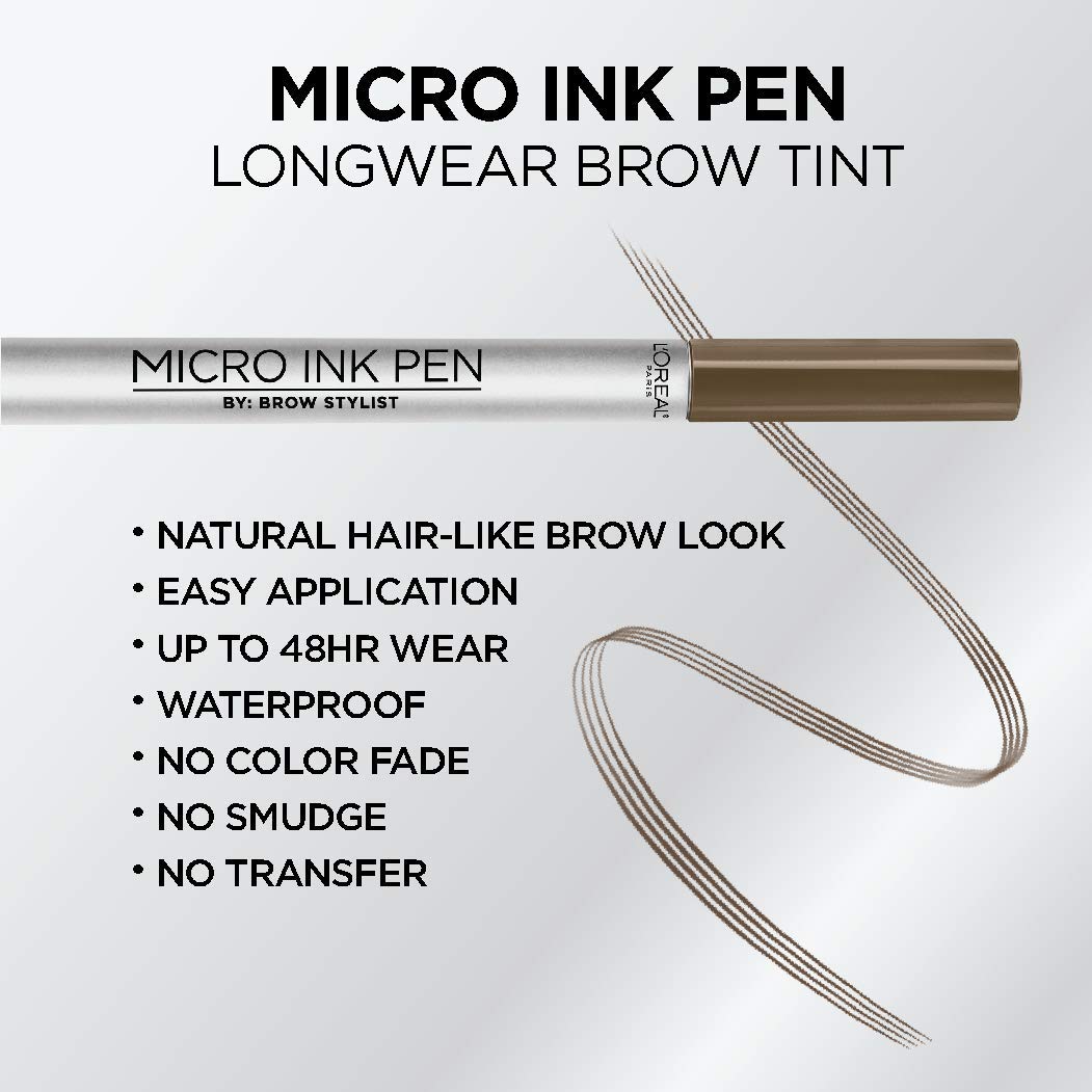 L'Oreal Paris ink strokes on swatch card demonstrating natural effect