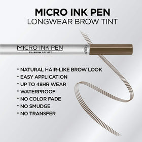 L'Oreal Paris ink strokes on swatch card demonstrating natural effect