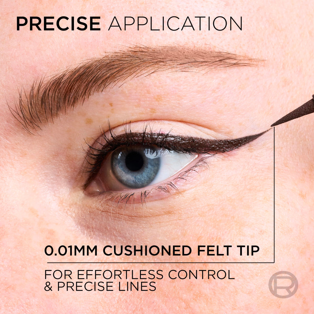 L'Oreal Paris micro-tip close-up illustrating precise control