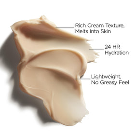 L'Oreal Paris cream smeared on hand demonstrating lightweight absorption benefit