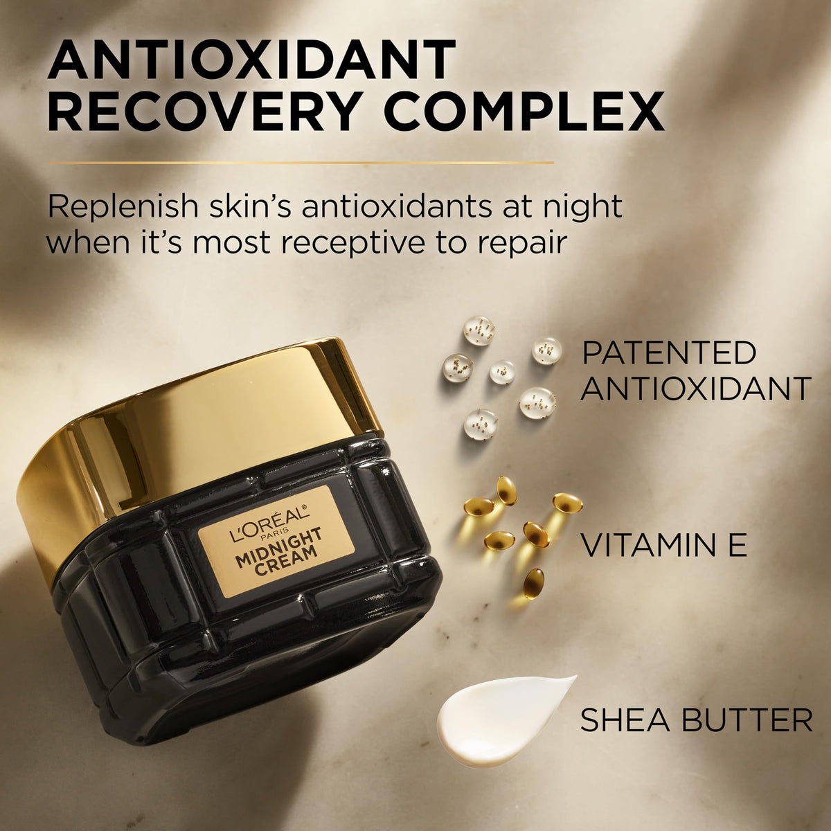 L'Oreal Paris cream on fingertip illustrating easy spread and fast absorption benefit