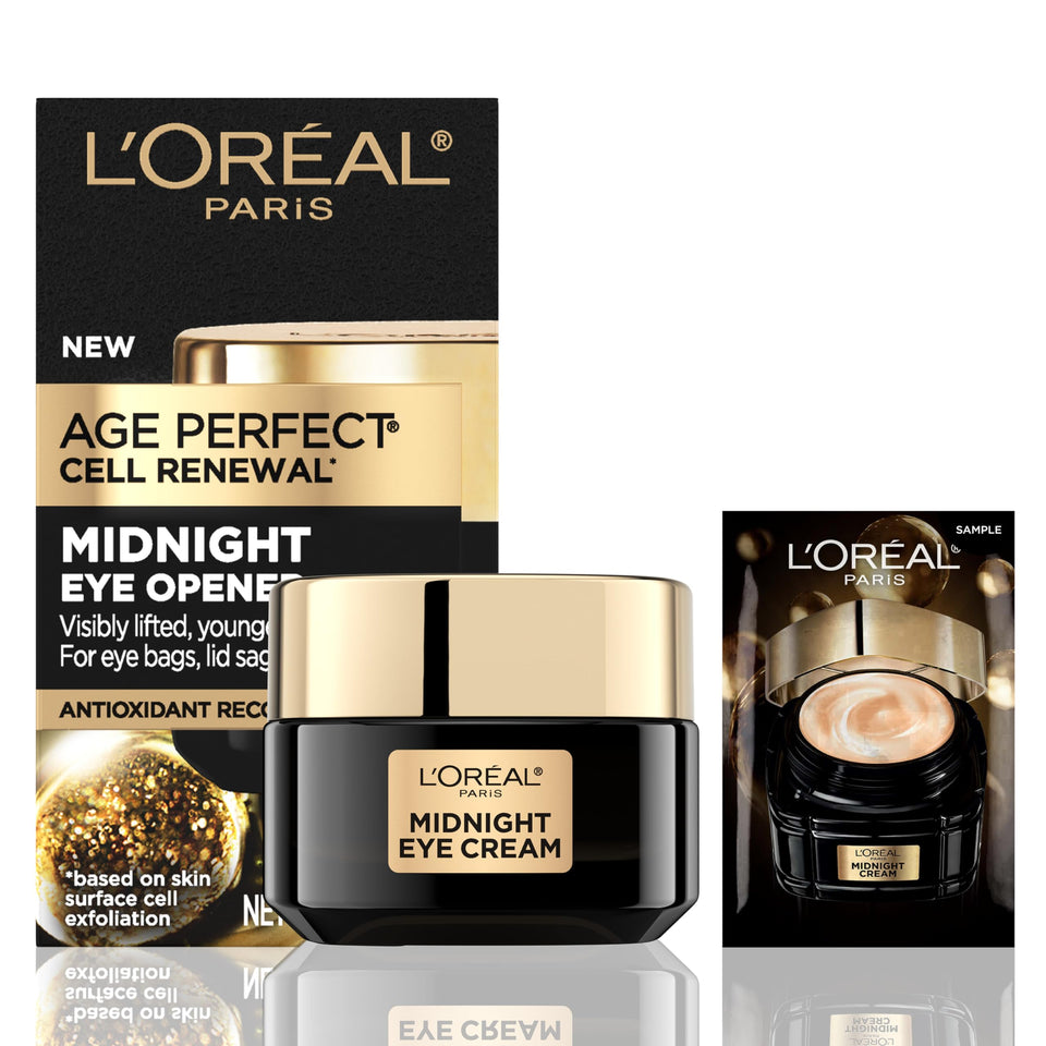 L'Oreal Paris jar front view showing packaging and night cream benefits