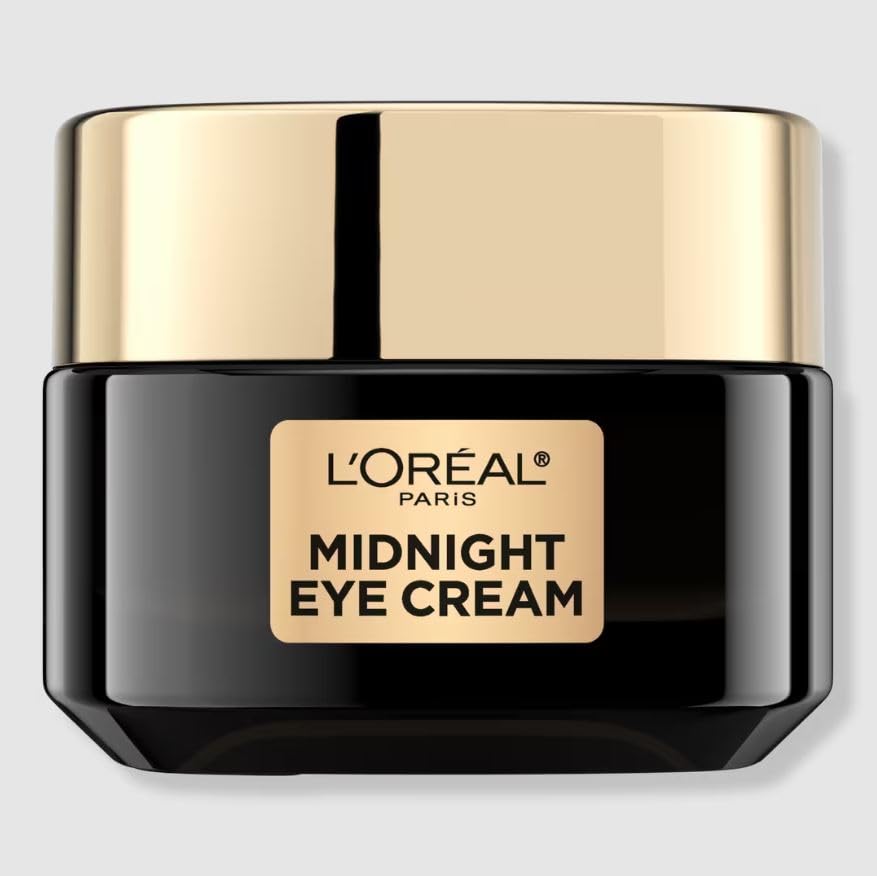 L'Oreal Paris jar front view showing label and compact 0.5 fl oz size, conveys anti-aging benefit
