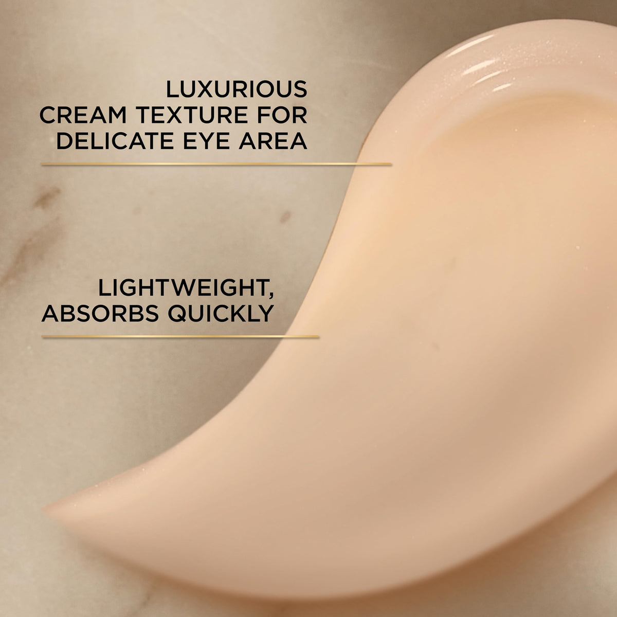 L'Oreal Paris cream texture close-up highlighting smooth sleep-silk finish