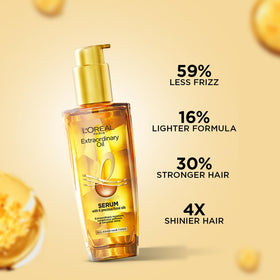 L'Oreal Paris oil in hand demonstrating easy application and smooth finish