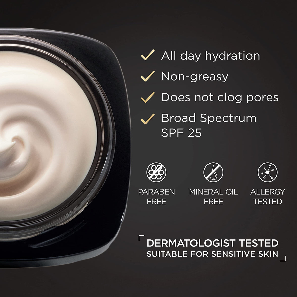 L'Oreal Paris product label showing SPF 25 and antioxidant information clearly