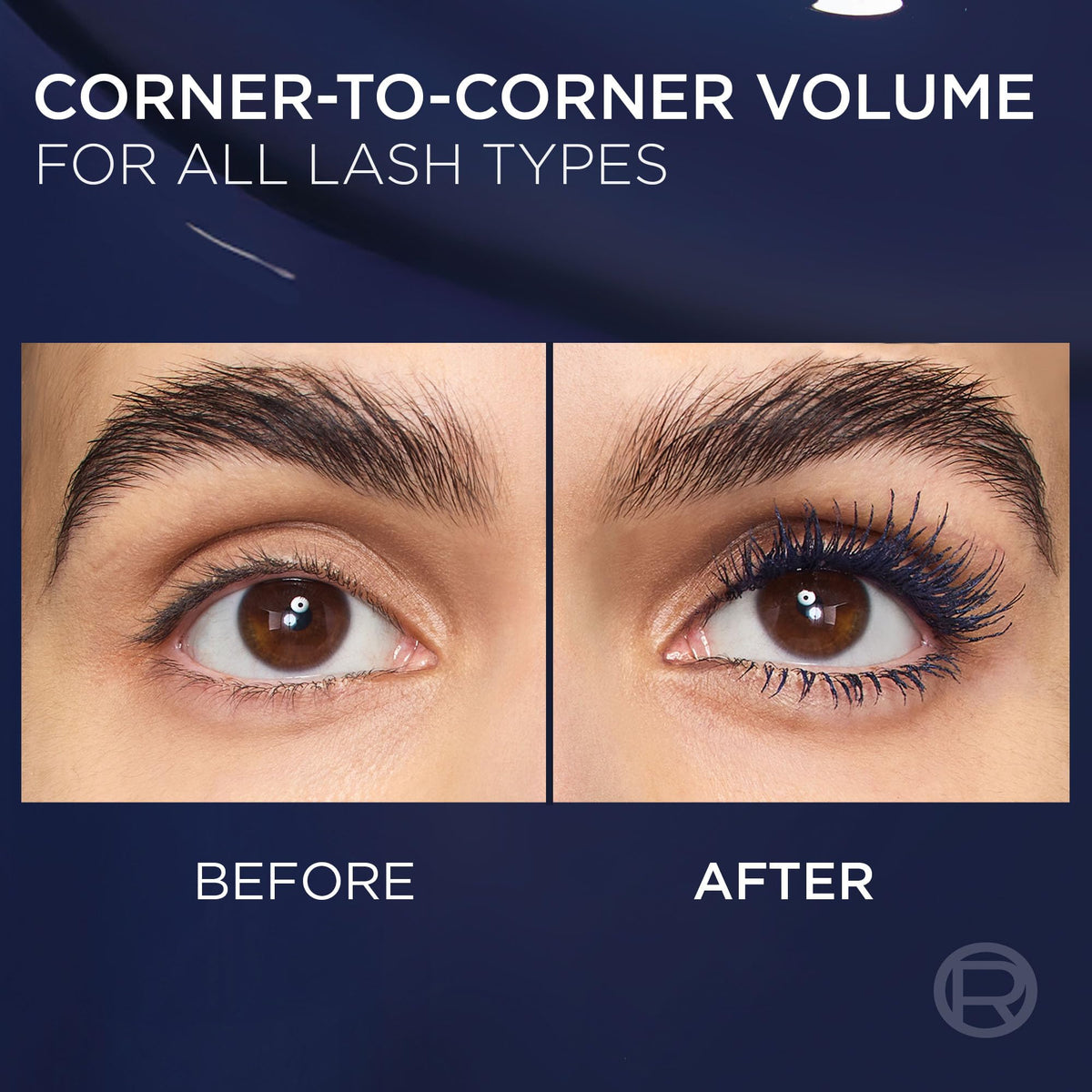 L'Oreal Paris Panorama brush close-up demonstrating multi-level bristles for precise application