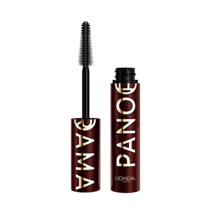 L'Oreal Paris mascara front packaging showing burgundy shade and benefit