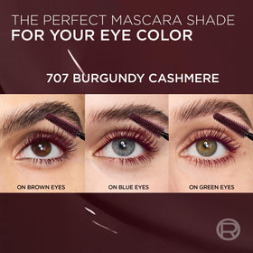 L'Oreal Paris before and after lashes showing fanned-out panoramic volume