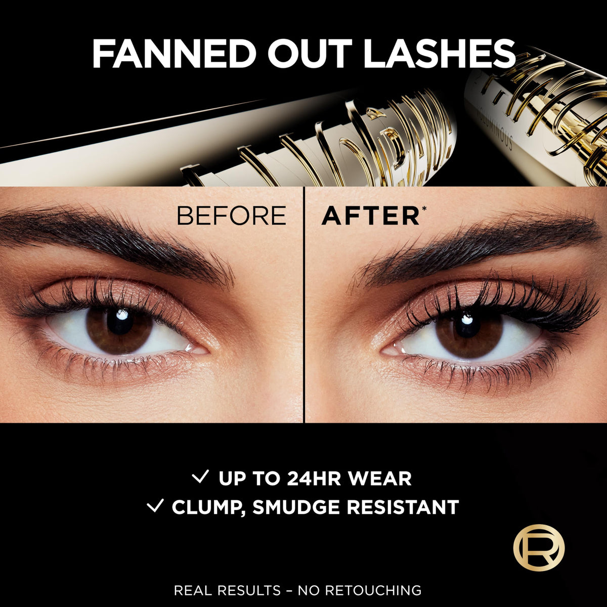 L'Oreal Paris mascara texture swirl highlighting creamy, buildable formula