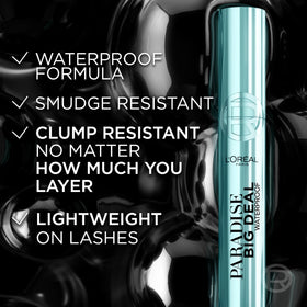 L'Oreal Paris Paradise Big Deal on vanity with makeup tools illustrating everyday wearability benefit