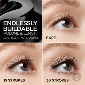 L'Oreal Paris Paradise Big Deal wand close-up highlighting cross-conic brush for precise coating