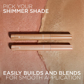 L'Oreal Paris Peach Lights swatch on skin showing buildable shimmer payoff