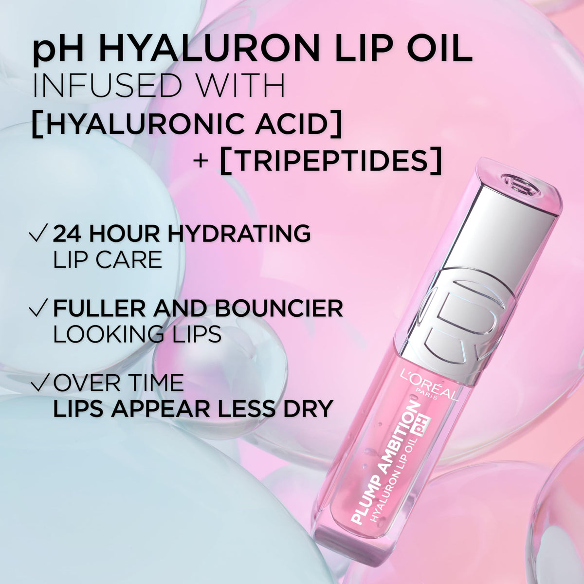 L'Oreal Paris lifestyle scene of lip oil used in everyday beauty routine