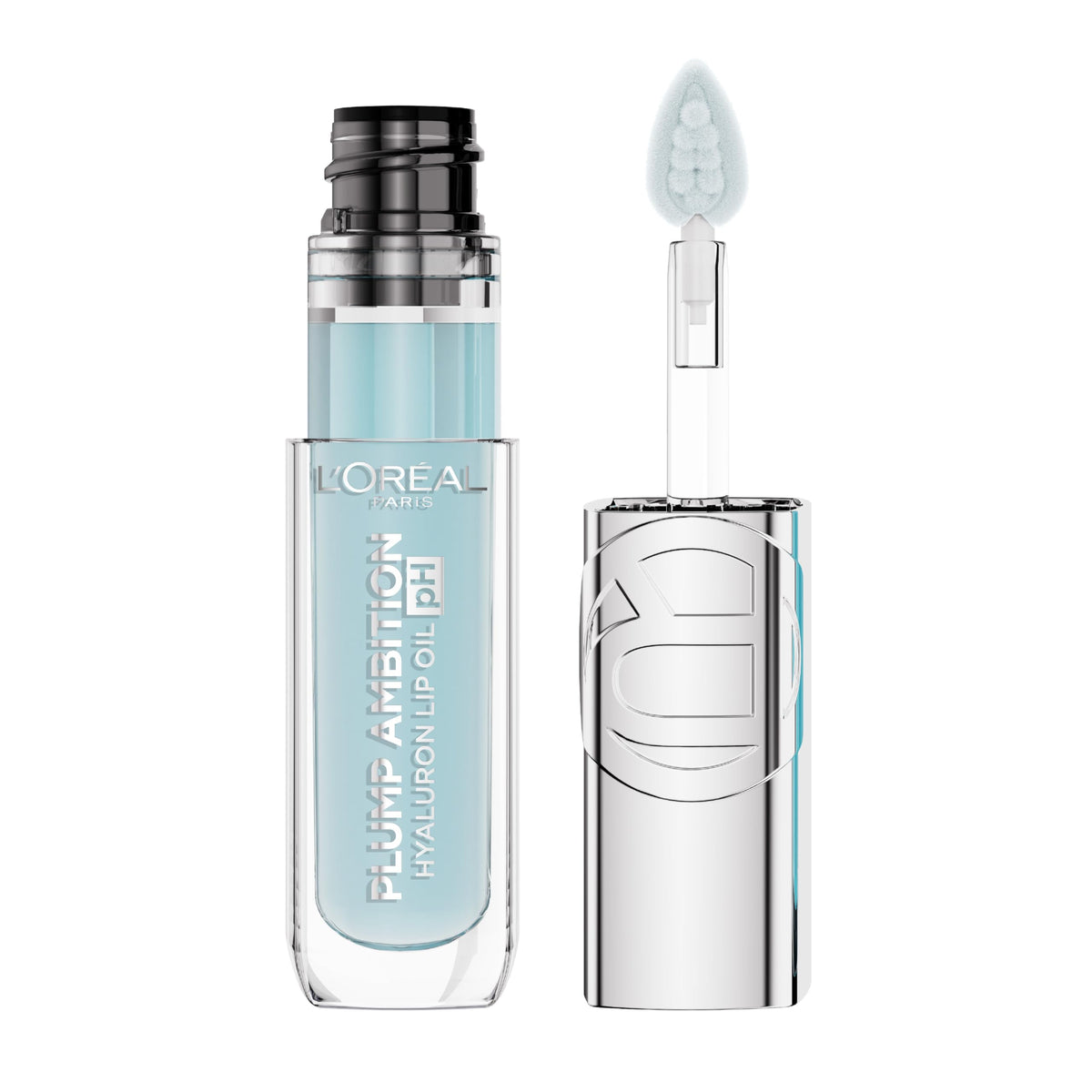 L'Oreal Paris front packaging showing shade 010 Cristal Ice and glossy finish benefit