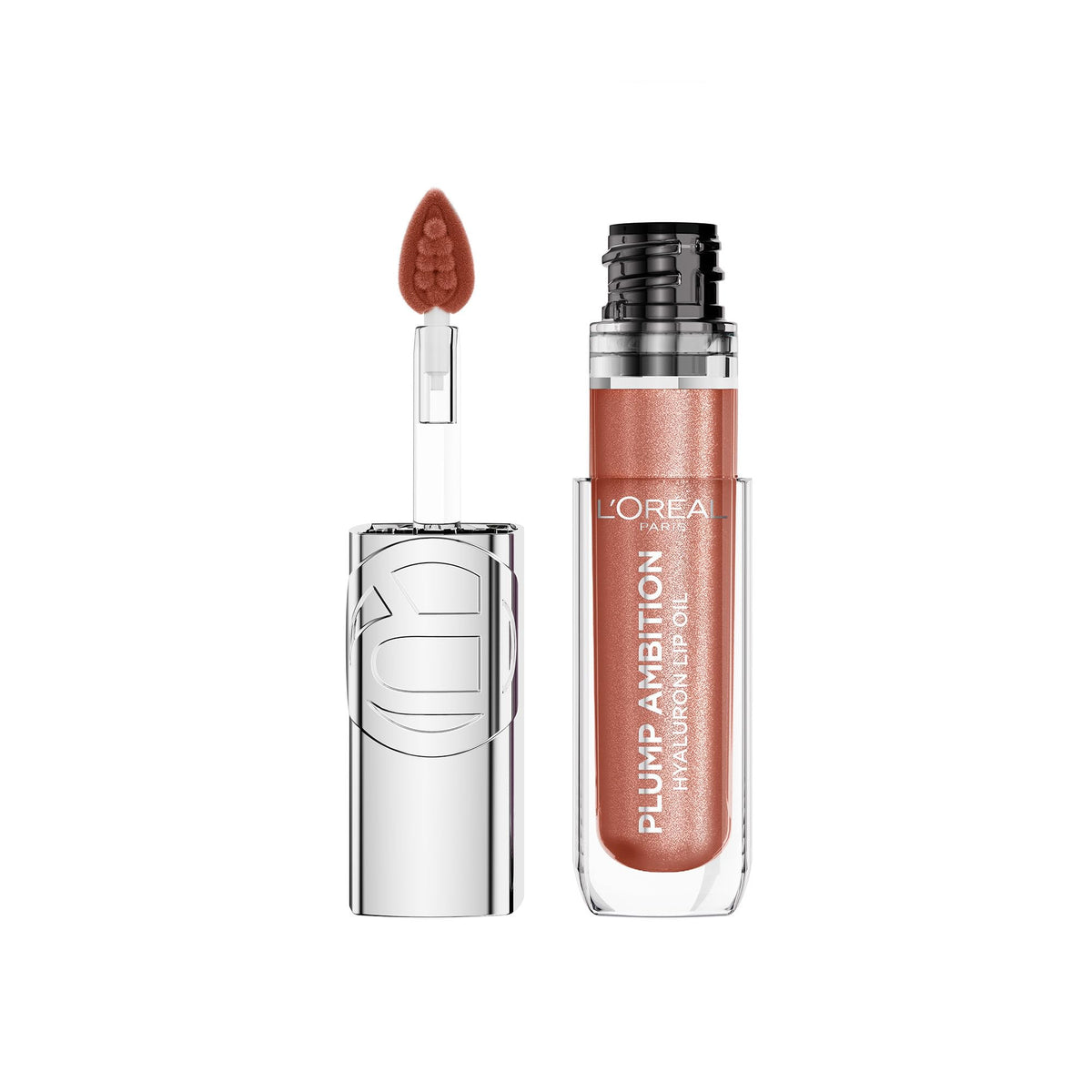 L'Oreal Paris front packaging showing glossy peach lights finish for instant shine