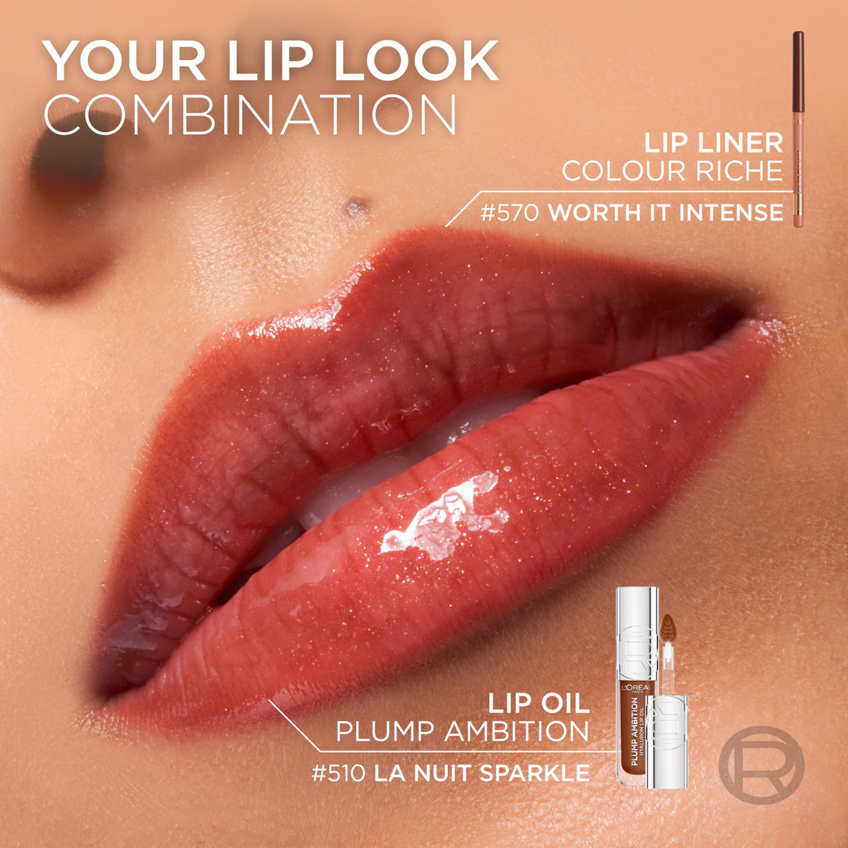 L'Oreal Paris ingredient visual with hyaluronic acid and tripeptides benefit