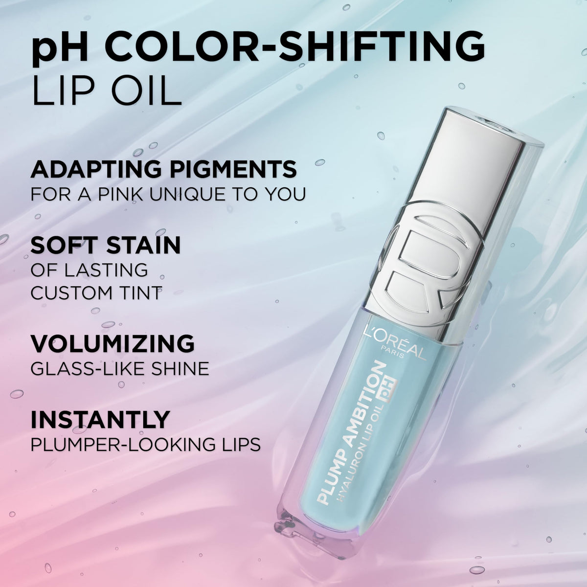 L'Oreal Paris lips before and after showing plumper-looking, hydrated finish