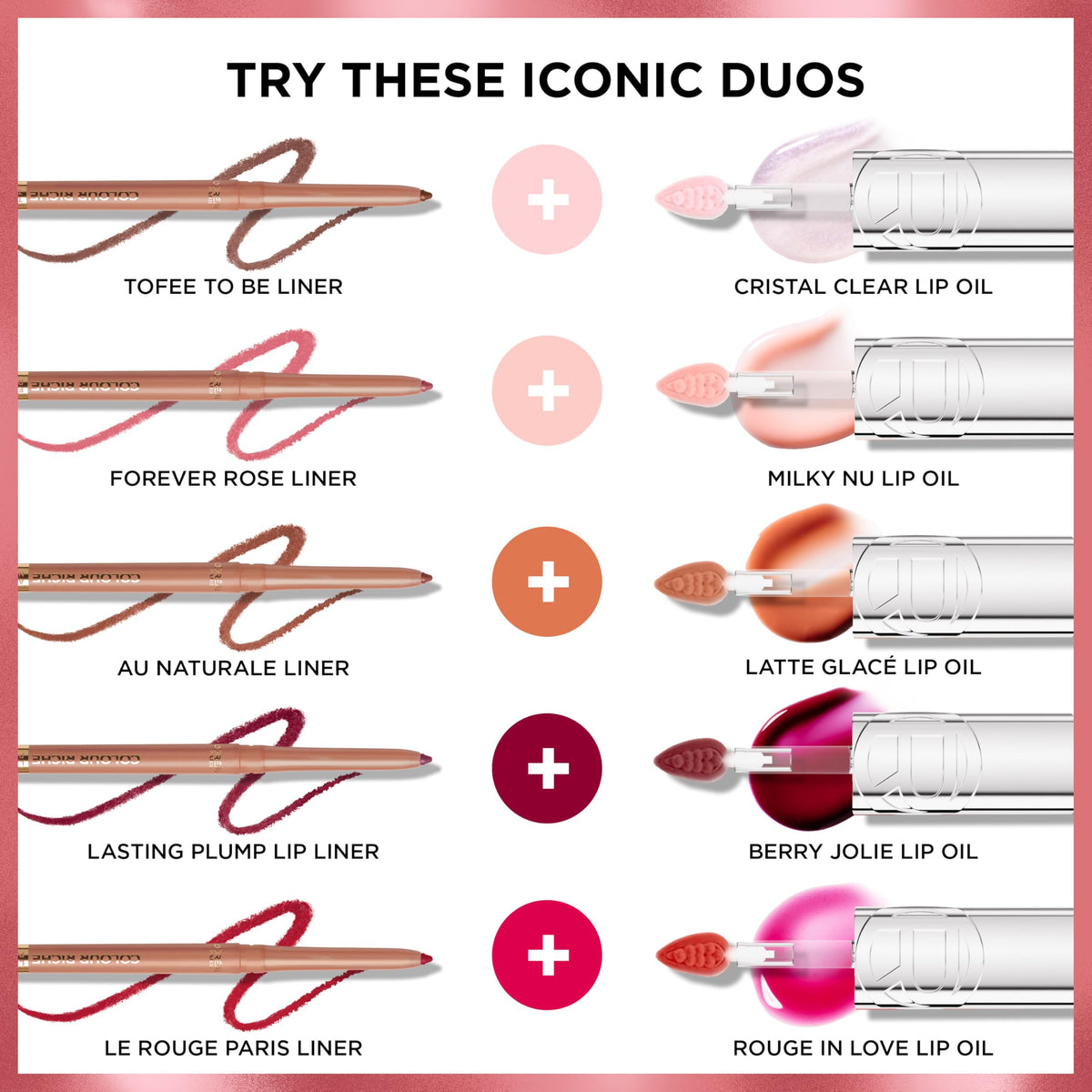 L'Oreal Paris arranged shades showing versatile color choices for varied looks