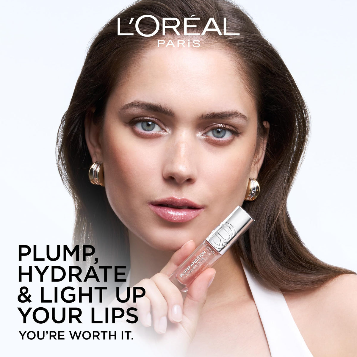 L'Oreal Paris lip oil texture close-up revealing lightweight, non-sticky shine