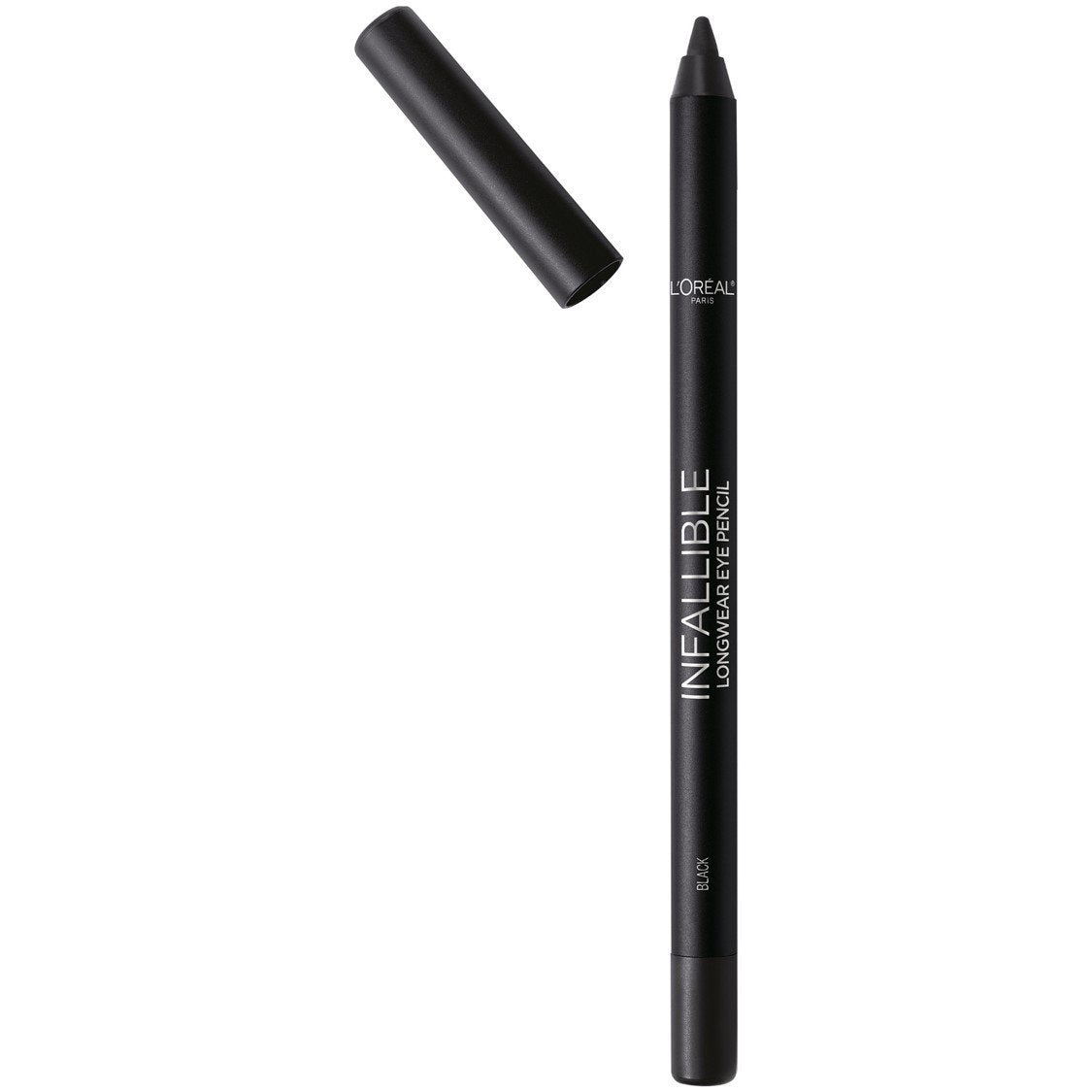 L'Oreal Paris Pro-Last pencil front view showing black shade benefit long wear