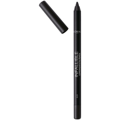 L'Oreal Paris Pro-Last pencil front view showing black shade benefit long wear