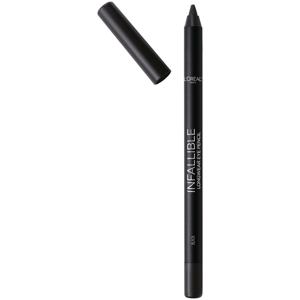 L'Oreal Paris Pro-Last pencil front view showing black shade benefit long wear