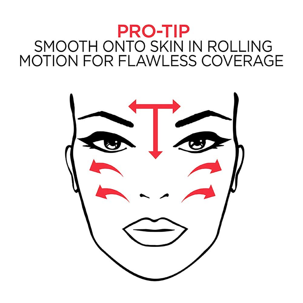 L'Oreal Paris foundation applied with brush delivering even medium coverage