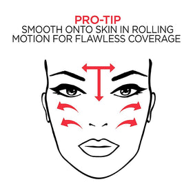 L'Oreal Paris foundation applied with brush delivering even medium coverage