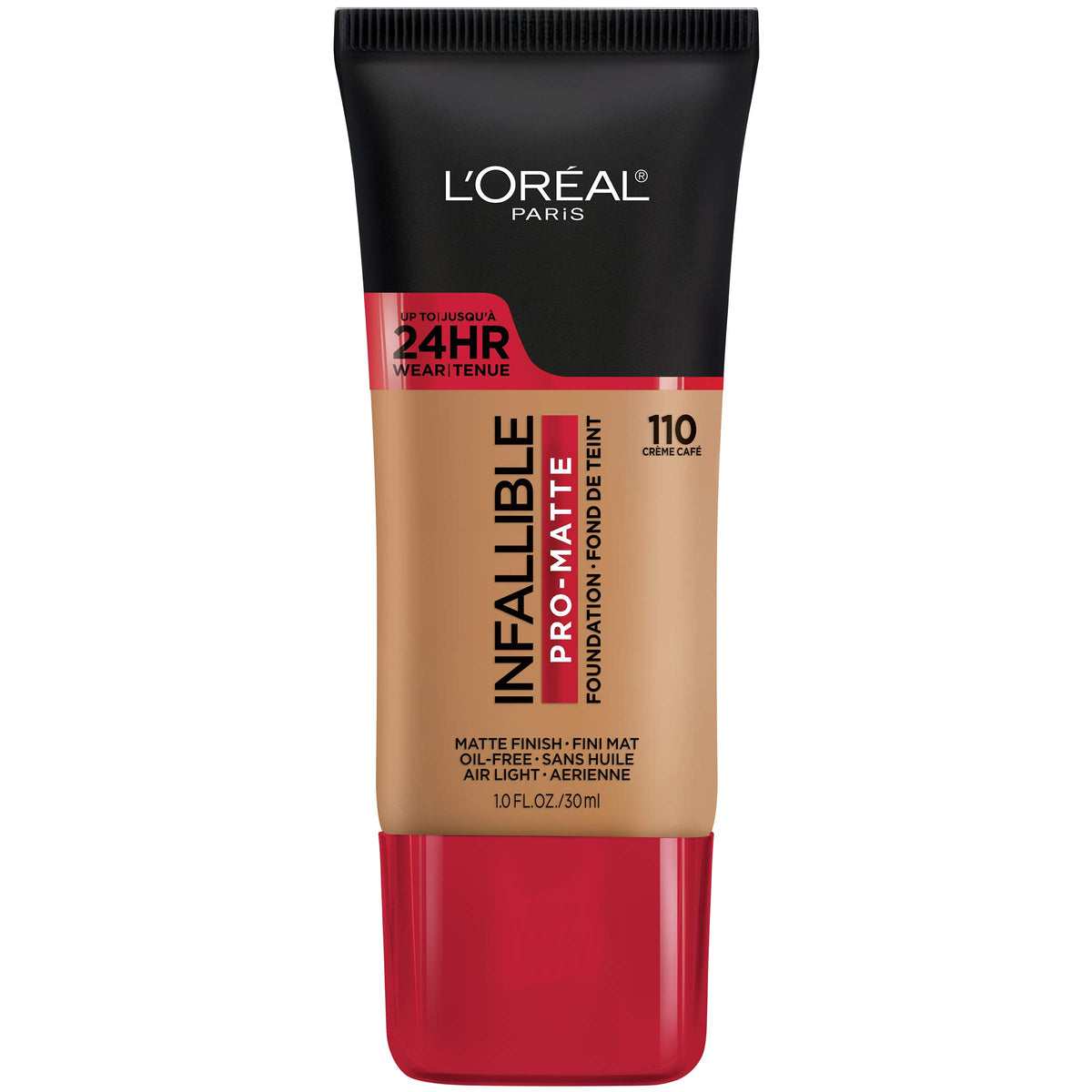 L'Oreal Paris foundation front bottle showing label and shade for quick ID