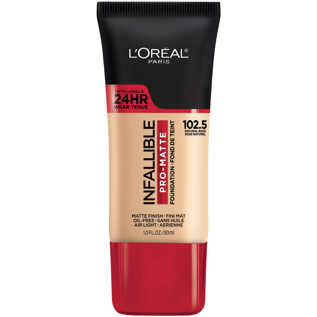 L'Oreal Paris bottle front packaging showing shade and label for easy selection