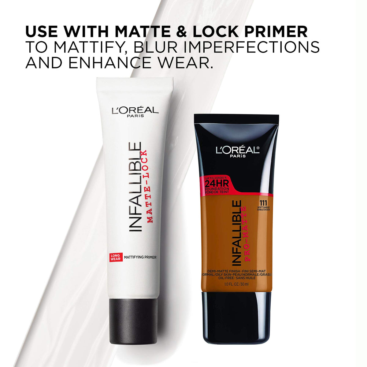 L'Oreal Paris 1 fl oz next to a coin showing portable size and on-the-go convenience