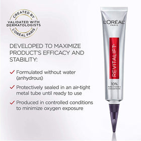 L'Oreal Paris serum applied on hand demonstrating fast absorption
